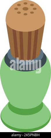 Shaving brush icon isometric vector. Face foam. Cosmetic gel Stock Vector