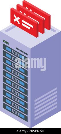 Security server icon isometric vector. Data software. Cyber spam Stock Vector