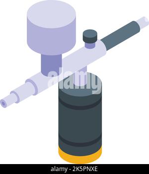 Body paint gun icon isometric vector. Car spray. Auto painter Stock Vector