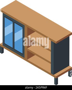 Glass box icon isometric vector. Wine cabinet. Bottle rack Stock Vector