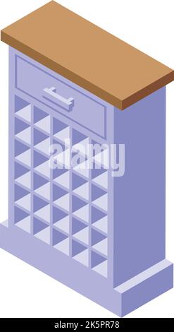 Household cabinet icon isometric vector. Room food. Furniture box Stock Vector