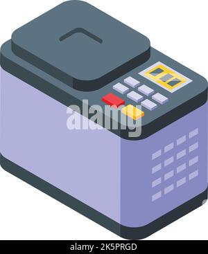 Bread control icon isometric vector. Oven machine. Small maker Stock Vector