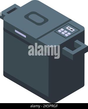 Black breadmaker icon isometric vector. Food machine. Modern home Stock Vector