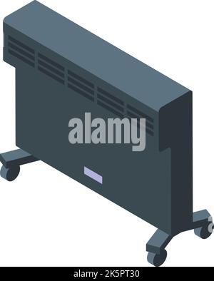 Modern black radiator icon isometric vector. Room energy. Climate service Stock Vector