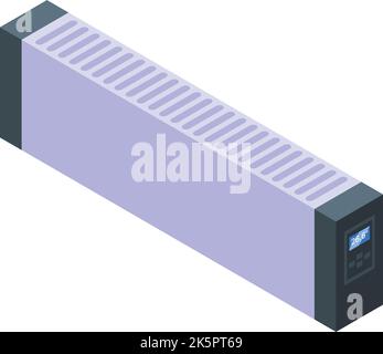 Long convector icon isometric vector. Room radiator. Energy service Stock Vector