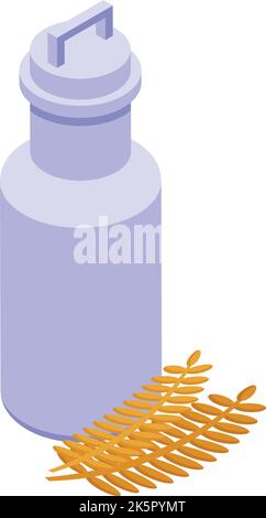 Vegetable milk pot icon isometric vector. Food drink. Vegan bottle Stock Vector