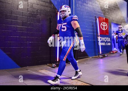 Buffalo Bills guard Greg Van Roten (75) gets set on offense against the  Detroit Lions during an NFL football game, Thursday, Nov. 24, 2022, in  Detroit. (AP Photo/Rick Osentoski Stock Photo - Alamy