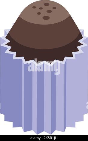 Chocolate cupcake icon isometric vector. Candy festival. Cake birthcake Stock Vector