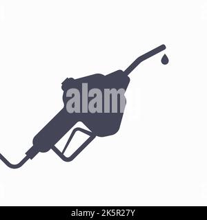 Gas gun with drop filled silhouette icon. Fuel crisis in Europe. Flat vector illustration isolated on white background. Stock Vector