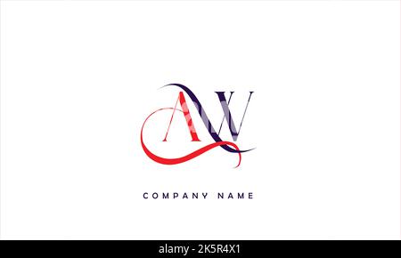 AW, WA Abstract Letters Logo Monogram Stock Vector