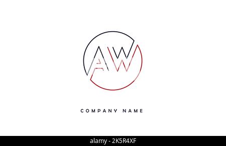 AW, WA Abstract Letters Logo Monogram Stock Vector