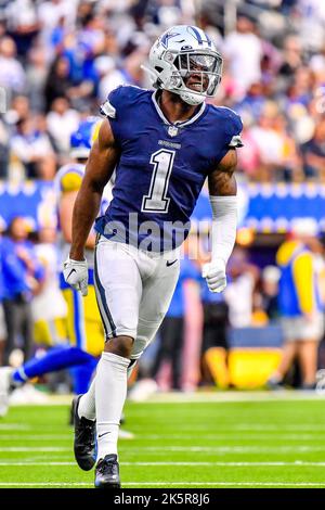 Dallas Cowboys cornerback Kelvin Joseph (1) reacts during an NFL football  game against the Washington Commanders in Arlington, Texas, Sunday, Oct. 2,  2022. (AP Photo/Ron Jenkins Stock Photo - Alamy