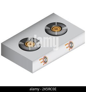 vector illustration gas stove for cooking isolated on white background Stock Vector