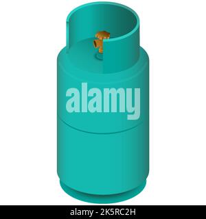 vector illustration the gas tank is utilized in combination with a gas stove for cooking isolated on white background. Stock Vector