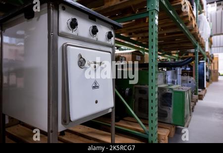 Munich, Germany. 21st Sep, 2022. An old Siemens stove is on display at Siemens' historic depot. The company is 175 years old this year. Credit: Sven Hoppe/dpa/Alamy Live News Stock Photo