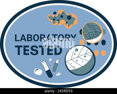 Laboratory tested, label or emblem for product Stock Vector