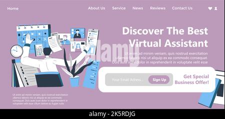 Discover best virtual assistant for your business Stock Vector