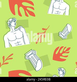 Ancient greek and roman culture, sculpture art Stock Vector
