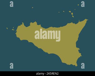 Sicily, autonomous region of Italy. Solid color shape Stock Photo