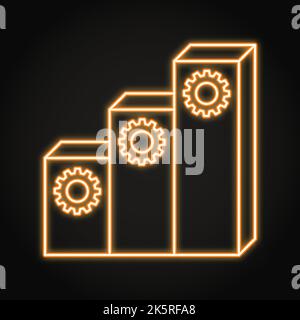 Software scalability neon icon in line style. Scalable system concept. Vector illustration. Stock Vector