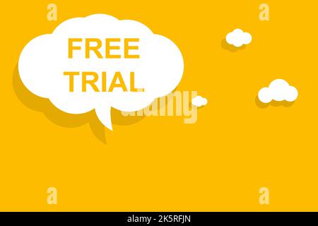 Free trial speech bubble banner vector with copy space for business, marketing, flyers, banners, presentations and posters. illustration Stock Vector