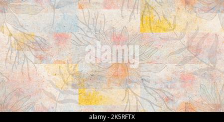 Concrete Stone mosaic tile. Cement background, cement geometric pattern background, cement geometric digital tiles Stock Photo