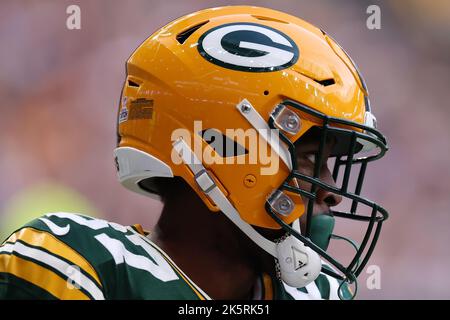 London, UK. 9th October 2022; Tottenham Hotspur Stadium. Tottenham, London, England; NFL UK football, New York Giants versus GreenBay Packers: Green Bay Packers Wide Receiver Romeo Doubs (87) Credit: Action Plus Sports Images/Alamy Live News Stock Photo