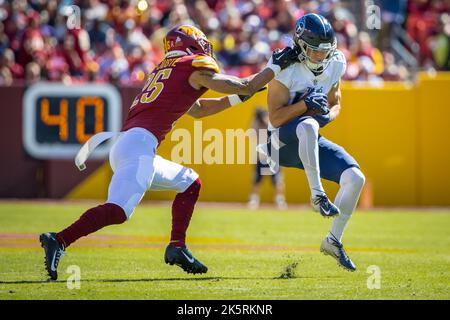 Tennessee Titans' Kyle Philips returns a kick against the New York Giants  in the second half of an NFL football game Sunday, Sept. 11, 2022, in  Nashville, Tenn. (AP Photo/Mark Humphrey Stock