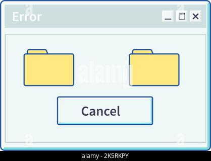 Interface of window, application with files folder Stock Vector