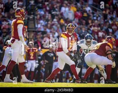 Washington Commanders offensive tackle Charles Leno Jr. takes the field ...