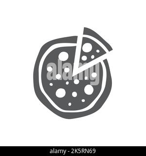 Pizza slice icon on white background Stock Vector