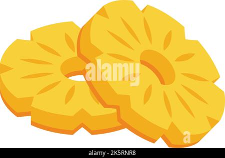 Dry pineapple icon isometric vector. Dry food. Raising snack Stock Vector