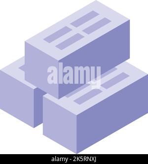 Wall brick icon isometric vector. Wall repair. Old door Stock Vector