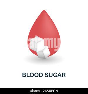 Blood Sugar icon. 3d illustration from health check collection. Creative Blood Sugar 3d icon for web design, templates, infographics and more Stock Vector