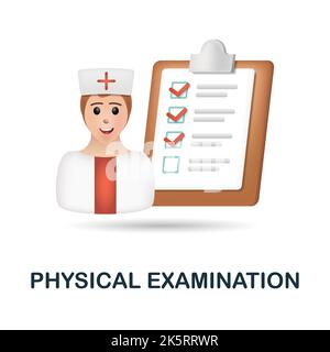 Physical Examination icon. 3d illustration from health check collection. Creative Physical Examination 3d icon for web design, templates, infographics Stock Vector