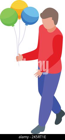salesman balloons booth carnival fun fair vector illustration Stock ...