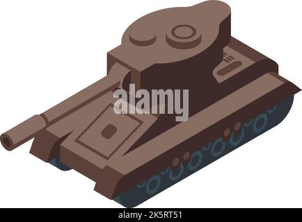 War tank icon isometric vector. Military vehicle. Combat soldier Stock Vector