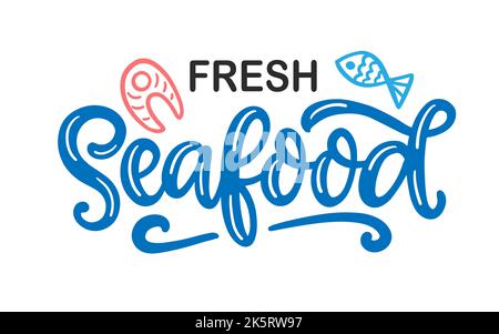 Fresh Seafood Logo template Stock Vector