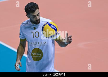 PalaEstra, Siena, Italy, October 09, 2022, Juan Ignacio Finoli (Emma Villas Aubay Siena)  during  Emma Villas Aubay Siena vs Sir Safety Susa Perugia - Stock Photo