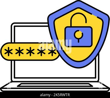 cyber security infographic with shield and padlock vector illustration ...