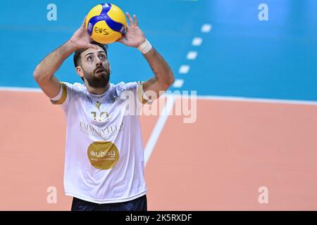 PalaEstra, Siena, Italy, October 09, 2022, Juan Ignacio Finoli (Emma Villas Aubay Siena)  during  Emma Villas Aubay Siena vs Sir Safety Susa Perugia - Stock Photo