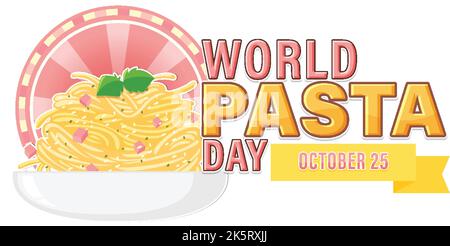 World Pasta Day Banner Design illustration Stock Vector