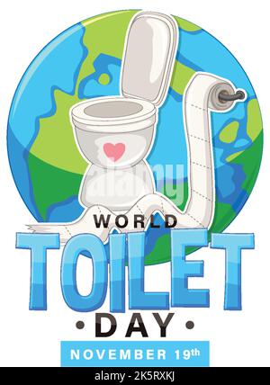 World toilet day text design illustration Stock Vector