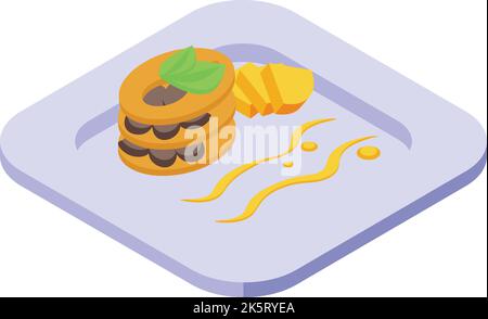 Spanish food icon isometric vector. Cuisine dish. Seafood restaurant Stock Vector