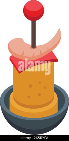 Seafood icon isometric vector. Spanish food. Meat vegetable Stock Vector