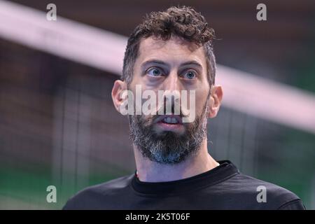 PalaEstra, Siena, Italy, October 09, 2022, Stefano Mengozzi (Sir Safety Susa Perugia)  during  Emma Villas Aubay Siena vs Sir Safety Susa Perugia - Vo Stock Photo