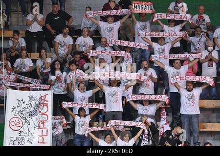 PalaEstra, Siena, Italy, October 09, 2022, Fans of Sir Safety Susa Perugia  during  Emma Villas Aubay Siena vs Sir Safety Susa Perugia - Volleyball It Stock Photo