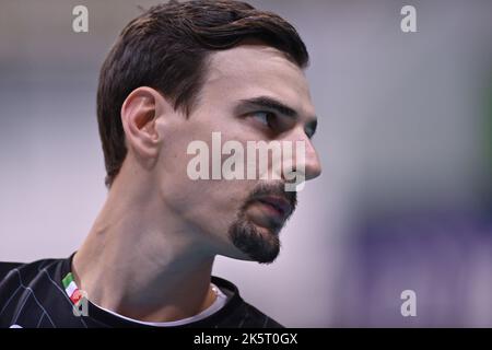 PalaEstra, Siena, Italy, October 09, 2022, Simone Giannelli (Sir Safety Susa Perugia)  during  Emma Villas Aubay Siena vs Sir Safety Susa Perugia - Vo Stock Photo