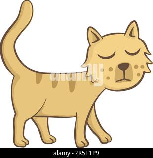 Cute illustration of a cat. Vector illustration on white background. Stock Vector