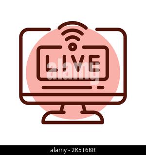 Live streaming line icon. Online promotion Stock Vector